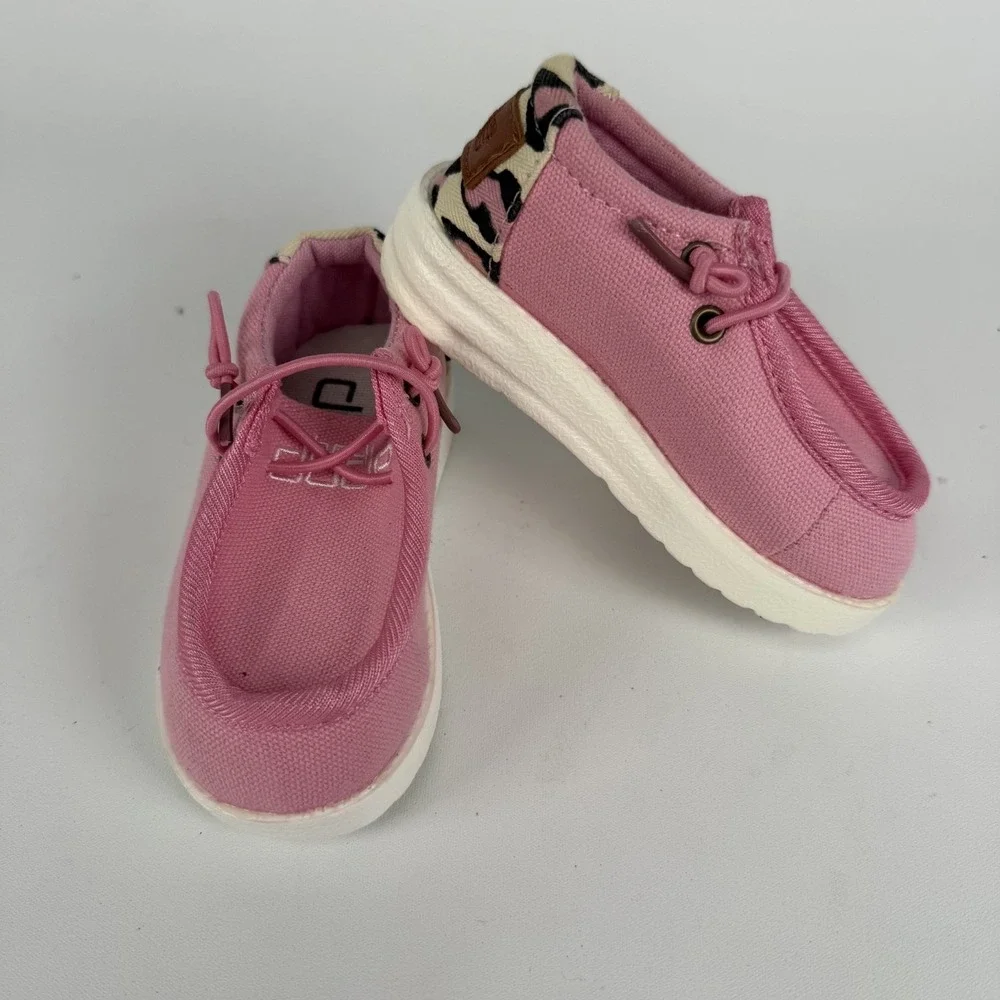 Hey Dude Wendy Funk Leo Cream/Pink Leopard Toddler Shoes-‎ MISSING SIZE